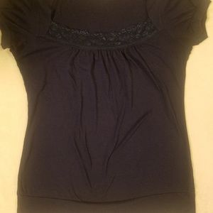 Charlotte Russe Lace Trimmed Blouse - size large